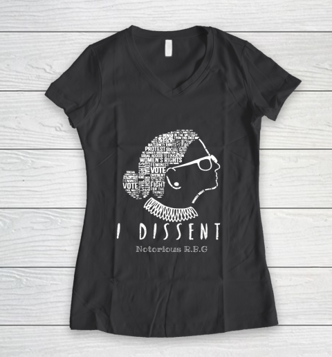 Notorious RBG Ruth Bader Ginsburg I Dissent Women's V-Neck T-Shirt 6