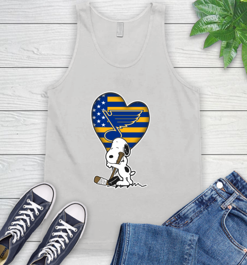St.Louis Blues NHL Hockey The Peanuts Movie Adorable Snoopy Tank Top