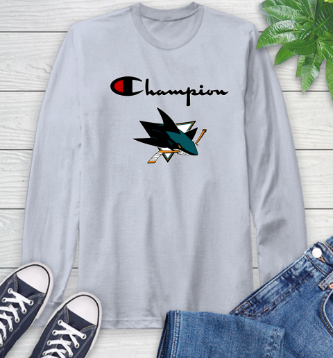 NHL Hockey San Jose Sharks Champion Shirt Long Sleeve T-Shirt 4