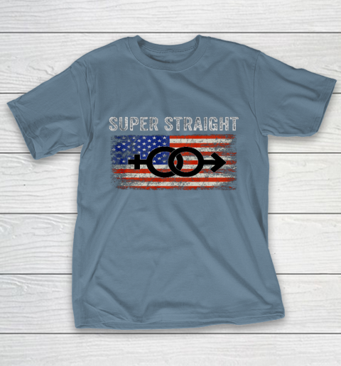 Vintage Us Flag Gender Identity Super Straight Identity T-Shirt 6