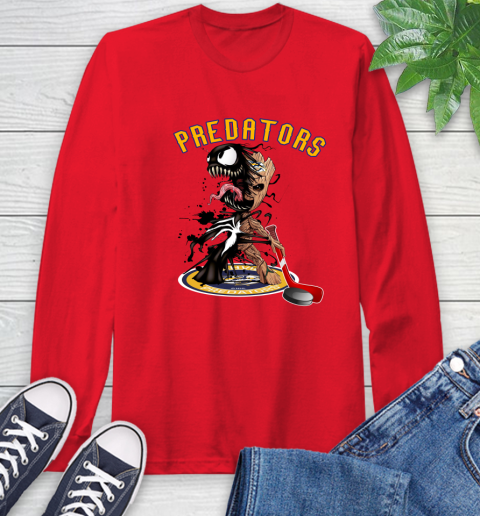 NHL Nashville Predators Hockey Venom Groot Guardians Of The Galaxy Long Sleeve T-Shirt 10