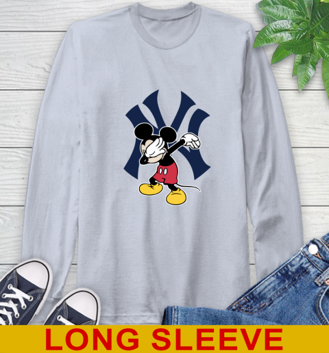 New York Yankees MLB Baseball Dabbing Mickey Disney Sports Long Sleeve T-Shirt 6