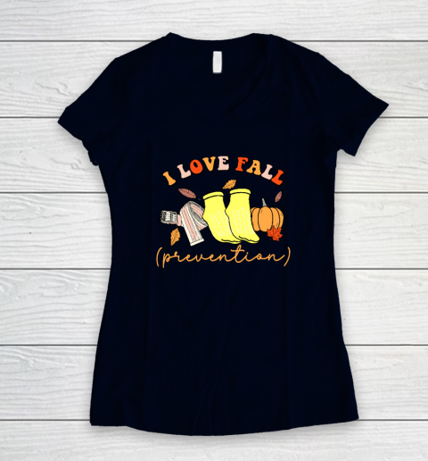 I Love Fall (Prevention) Women's V-Neck T-Shirt 2