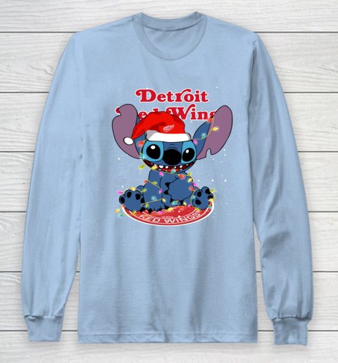 Detroit Red Wings NHL Hockey noel stitch Christmas Long Sleeve T-Shirt 5
