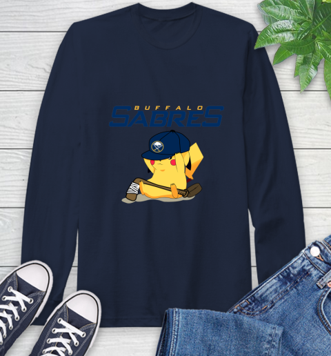 NHL Pikachu Hockey Sports Buffalo Sabres Long Sleeve T-Shirt 4