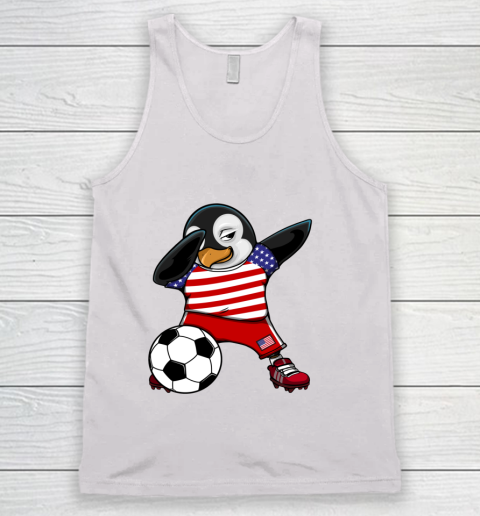 Dabbing Penguin America Soccer Fans Jersey Football Lover Tank Top