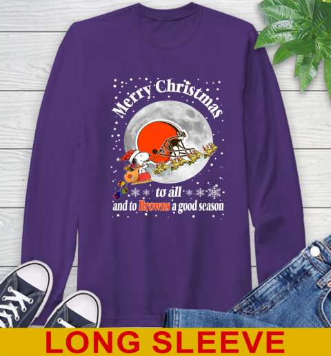 Cleveland Browns Merry Christmas To All And To Browns A Good Season NFL Football Sports Long Sleeve T-Shirt 5