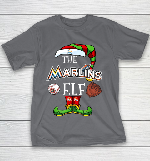 Miami Marlins Christmas ELF Funny MLB Youth T-Shirt 5