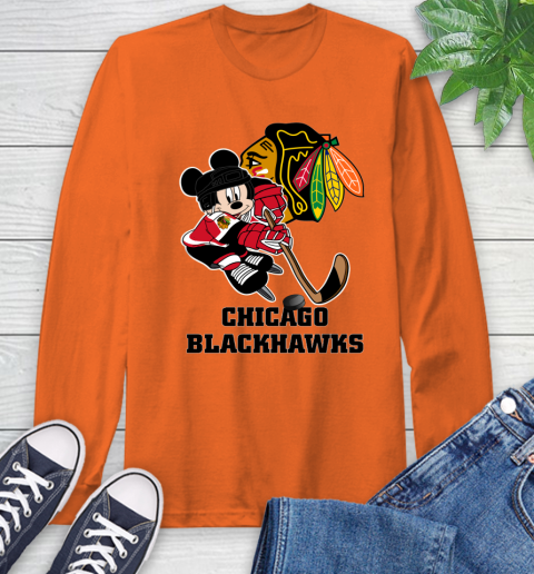 NHL Chicago Blackhawks Mickey Mouse Disney Hockey T Shirt Long Sleeve T-Shirt 5