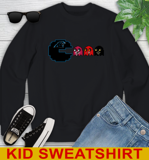 Carolina Panthers NFL Football Pac Man Champion Youth Sweatshirt 2