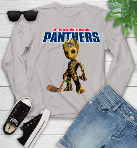 Florida Panthers NHL Hockey Groot Marvel Guardians Of The Galaxy Youth Long Sleeve 12