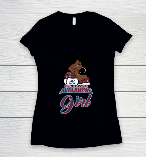 Colorado Avalanche Girl NHL Women's V-Neck T-Shirt