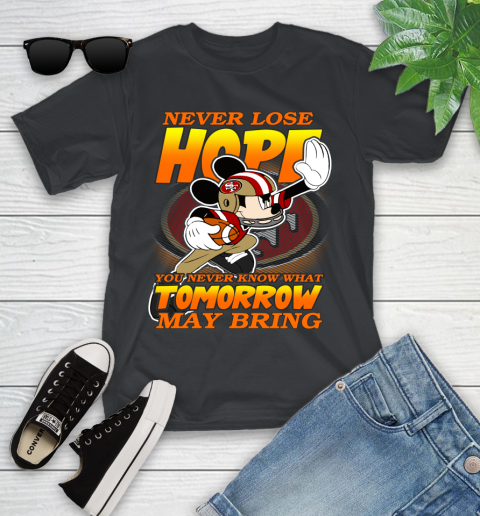 San Francisco 49ers NFL Football Mickey Disney Never Lose Hope Youth T-Shirt