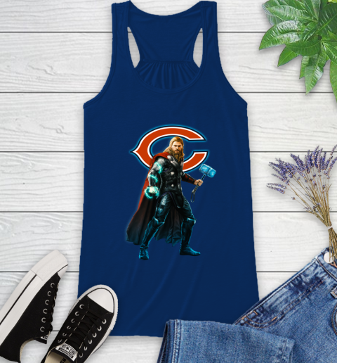 NFL Thor Avengers Endgame Football Chicago Bears Racerback Tank - Image 10