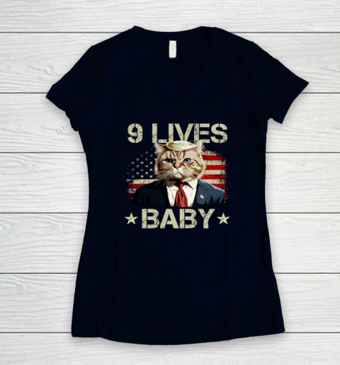 9 Lives Baby Trump Women's V-Neck T-Shirt 2