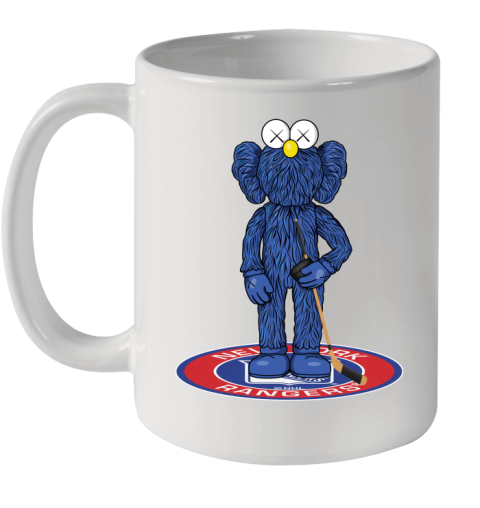 NHL Hockey New York Rangers Kaws Bff Blue Figure Shirt Ceramic Mug 11oz