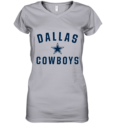 Dallas Cowboys NFL Pro Line by Fanatics Branded Gray Women's V-Neck T-Shirt