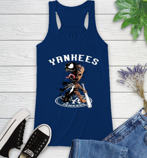 MLB New York Yankees Baseball Venom Groot Guardians Of The Galaxy Racerback Tank 9