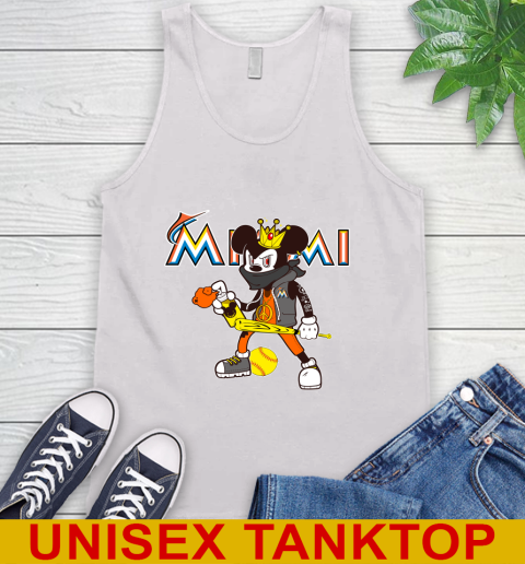 Miami Marlins MLB Baseball Mickey Peace Sign Sports Tank Top