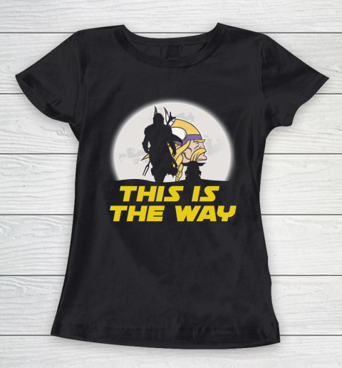 Minnesota Vikings NFL Football Star Wars Yoda And Mandalorian This Is The Way Women's T-Shirt