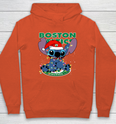 Boston Celtics NBA noel stitch Basketball Christmas Hoodie 3