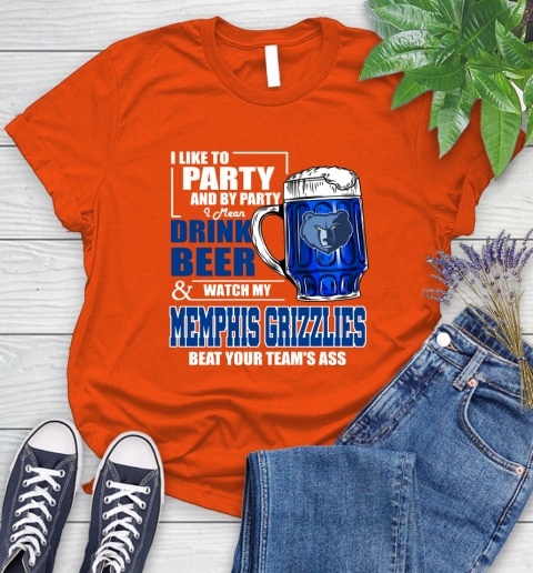 NBA Drink Beer and Watch My Memphis Grizzlies Beat Your Team's Ass Basketball Women's T-Shirt 3