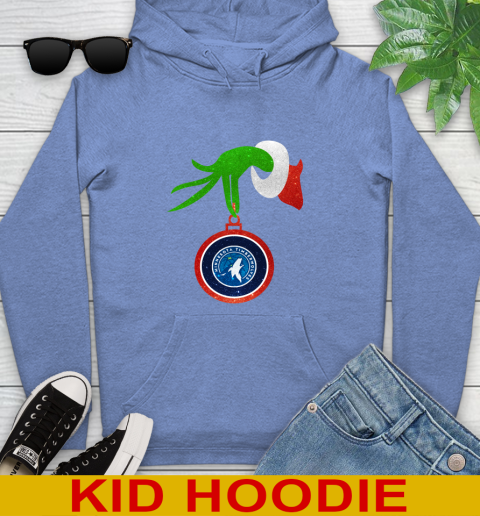 Minnesota Timberwolves Grinch Merry Christmas NBA Basketball Youth Hoodie 12