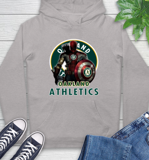 MLB Captain America Thor Spider Man Hawkeye Avengers Endgame Baseball Oakland Athletics Hoodie 12