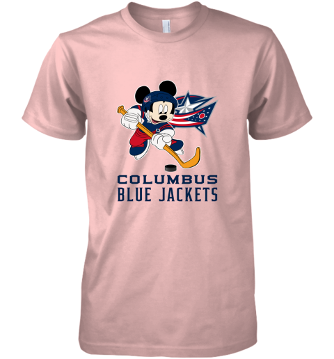 NHL Columbus Blue Jackets Mickey Mouse Disney Hockey T Shirt Long Sleeve  T-Shirt