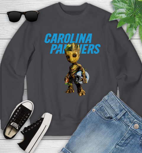 Carolina Panthers NFL Football Groot Marvel Guardians Of The Galaxy Youth Sweatshirt 6