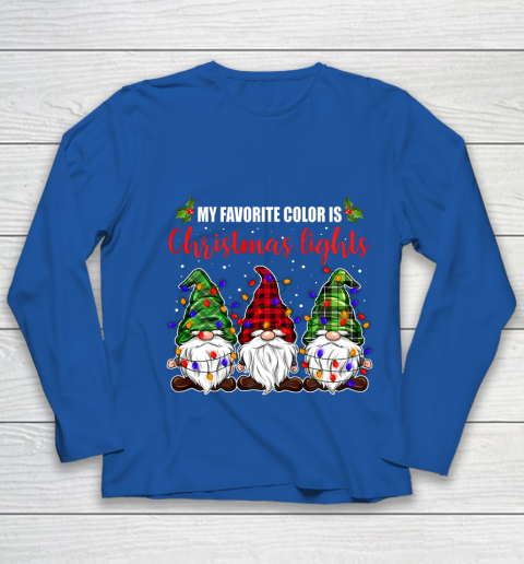 My Favorite Color Is Christmas Light Gnome Merry Christmas Youth Long Sleeve 7