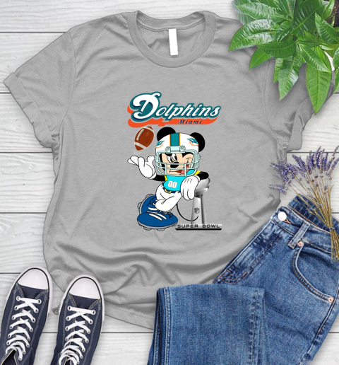 NFL Miami Dolphins Mickey Mouse Disney Super Bowl Football T Shirt Women's T-Shirt 5