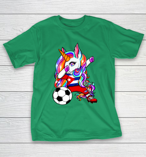 Dabbing Unicorn Cuba Soccer Fans Jersey Cuban Football Lover T-Shirt 7