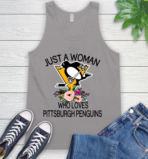 NHL Just A Woman Who Loves Pittsburgh Penguins Hockey Sports Tank Top 2