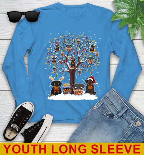 Rottweiler dog pet lover light christmas tree shirt 124
