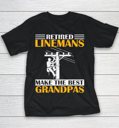 GrandFather gift shirt Vintage Retired Lineman Make The Best Grandpa Retirement Tee T Shirt Youth T-Shirt