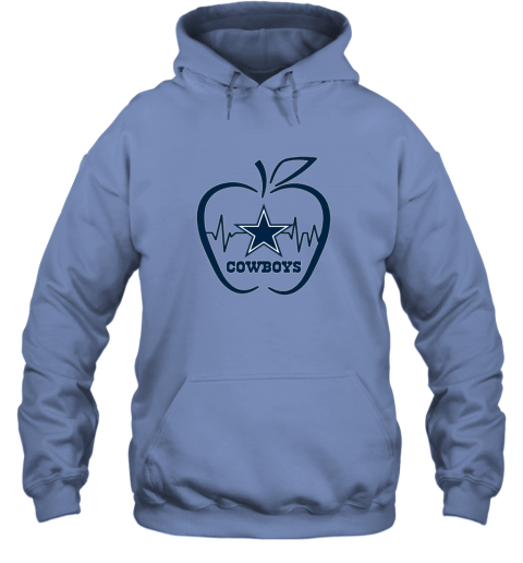 Apple Heartbeat Teacher Symbol Dallas Cowboys Long Sleeve T-Shirt 