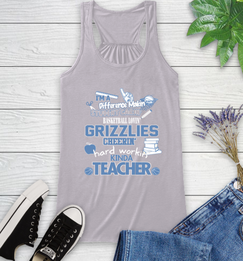 Memphis Grizzlies NBA I'm A Difference Making Student Caring Basketball Loving Kinda Teacher Racerback Tank 4