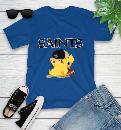 NFL Pikachu Football Sports New Orleans Saints Youth T-Shirt 9