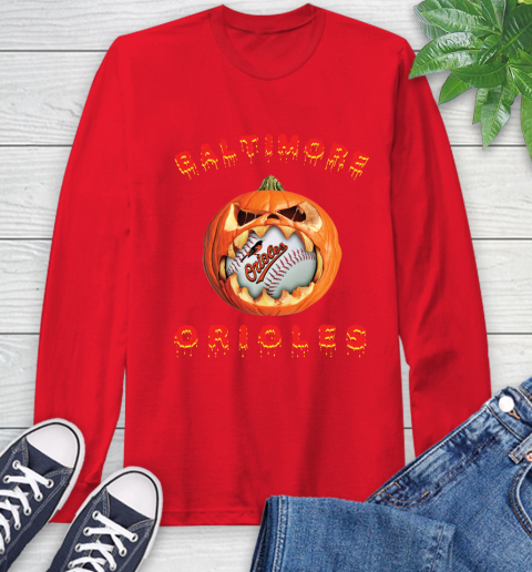 MLB Baltimore Orioles Halloween Pumpkin Baseball Sports Long Sleeve T-Shirt 10