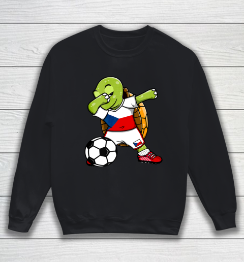Dabbing Turtle Czech Republic Soccer Fans Jersey Football Sweatshirt