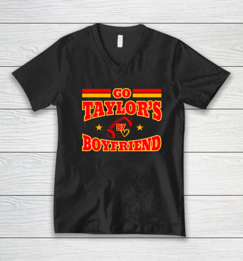 Go Boyfriend Football gift Fans V-Neck T-Shirt