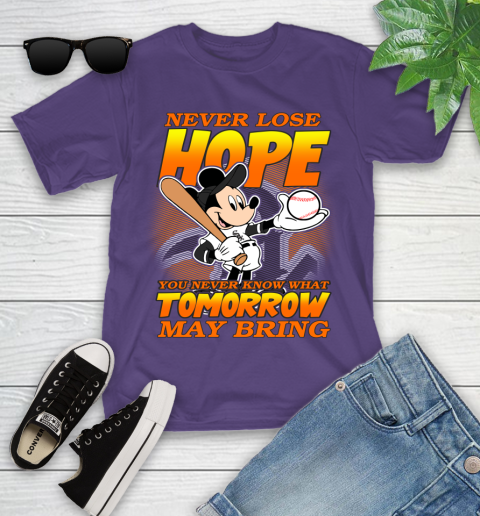 Chicago White Sox MLB Baseball Mickey Disney Never Lose Hope Youth T-Shirt 3