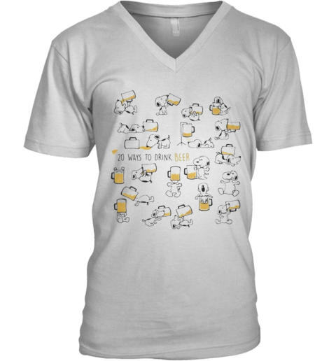 Snoopy 20 Ways To Drink Beer V-Neck T-Shirt