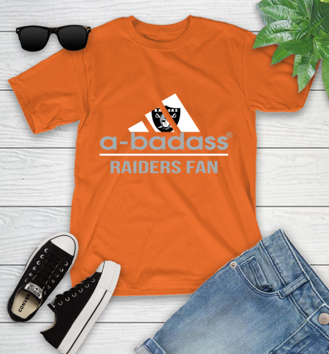 NFL A Badass Oakland Raiders Fan Adidas Football Sports Youth T-Shirt 9