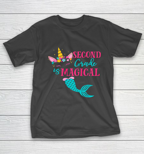 Second Grade Unicorn Mermaid Back To School Girls 2nd Grade T-Shirt