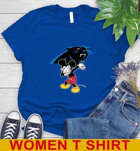 Carolina Panthers NFL Football Dabbing Mickey Disney Sports Women's T-Shirt 9