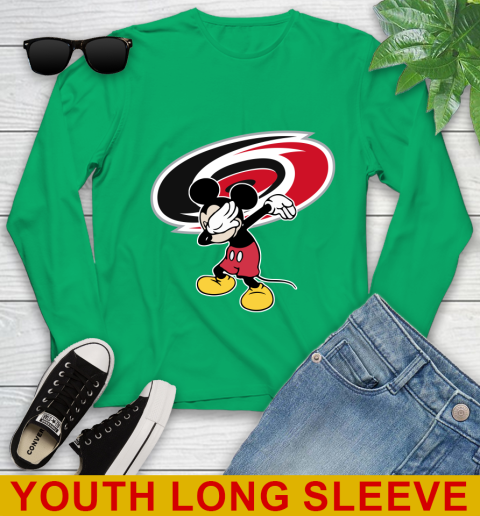 Carolina Hurricanes NHL Hockey Dabbing Mickey Disney Sports Youth Long Sleeve 7