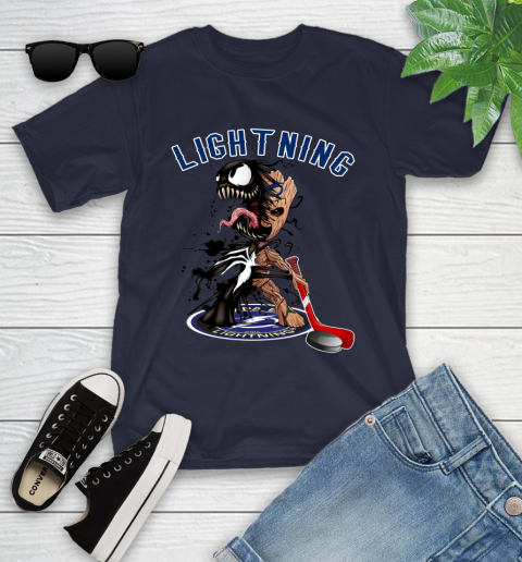 NHL Tampa Bay Lightning Hockey Venom Groot Guardians Of The Galaxy Youth T-Shirt 3