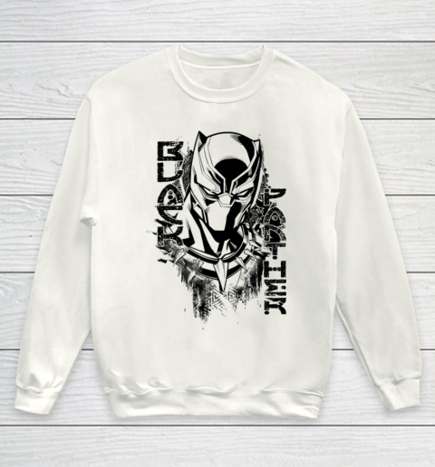Marvel Black Panther Edgy Paint Comic Graphic Youth Sweatshirt